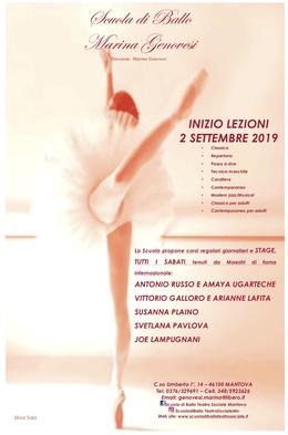 Inizio lezioni 2 settembre 2019